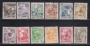 YUGOSLAVIA SC# 343-354  FVF/CTO 1951-52