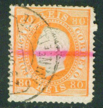 19th century  Portugal stamp Scott 44e perf 12.5