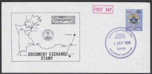 NEW ZEALAND 1989 Stampways local post 30c stat envelope FDC - Taharoa.......U352