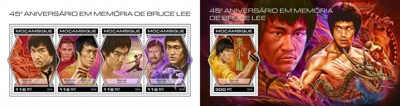 Z08 IMPERF MOZ18425ab MOZAMBIQUE 2018 Bruce Lee MNH ** Postfrisch Set