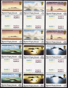 Br Virgin 395-400 gutter, MNH. Michel 397-402. Profiles of Islands, 1980. Boat.