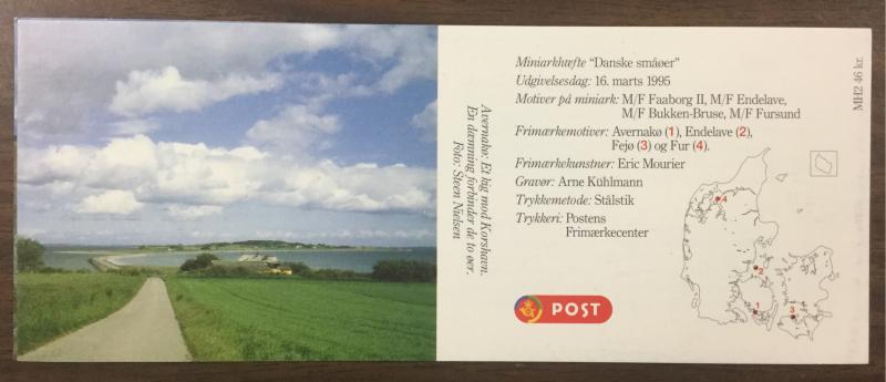 (BJ Stamps) DENMARK, #1025a COMPLETE BOOKLET issued in 1995, MNH. CV $32.50.