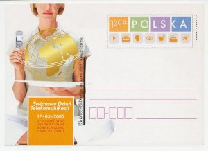 Postal stationery Poland 2005 Globe - Telecommunication