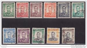 Southern Rhodesia 1937, King George VI, Scott# 42-52, used