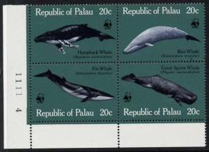 Palau 27a BL Plate Block MNH Whales