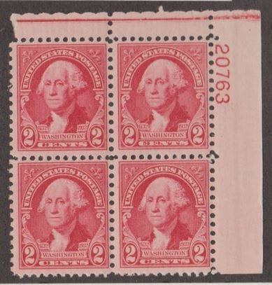 U.S. Scott #707 Washington Stamps - Mint Plate Block