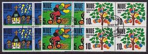 NIUE 1975 Christmas set blocks of 4 fine used...............................1793