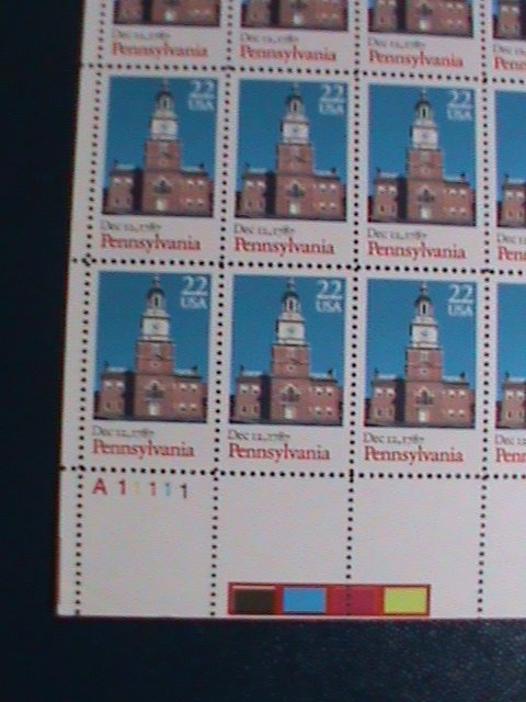 ​UNITED STATES-1987 SC#2337- CENTENARY OF CONSTITUTION-PENNSYLVANIA -MNH SHEET