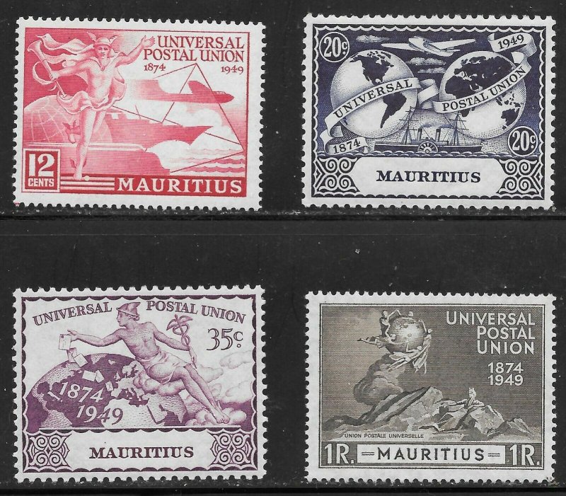 Mauritius (1949) - Scott # 231 - 234,   MH