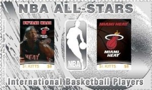 Saint Kitts 2007 - NBA All Stars - Dwayne Wade Miami Heat, Souvenir Stamp Sheet