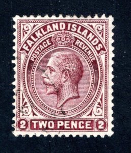 Falkland Islands SC #43   VF, Used, King George V, CV $8.50 ....1930032