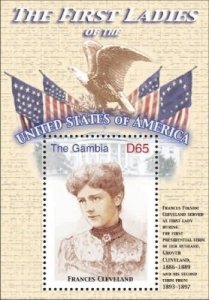 GAMBIA FIRST LADIES OF THE UNITED STATES - FRANCES CLEVELAND S/S MNH