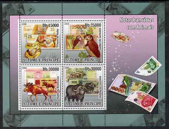 St Thomas & Prince Islands 2008 Animals on Banknotes ...