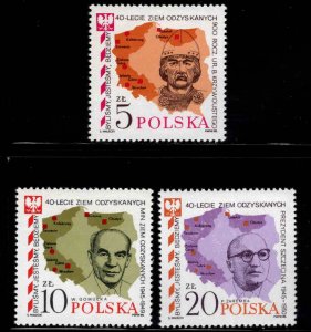 Poland Scott 2673-2675 MNH** regional map stamp set