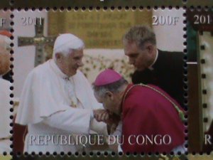 CONGO -2011  POPE VISTING-MNH S/S VERY FINE WE SHIP TO WORLD WIDE AND COMBINE