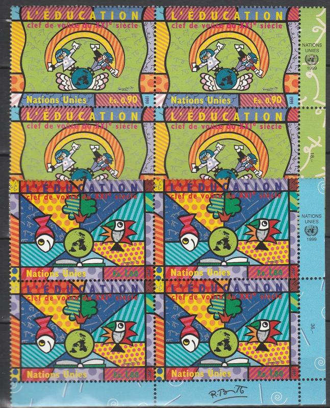 United Nations Geneva #349-50 MNH  Blocks  CV $8.50 (A4994)