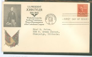 United States #815 On Cover  (Fdc)