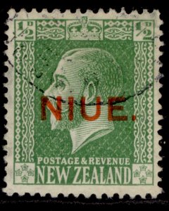 NEW ZEALAND - Niue GV SG23, ½d green, FINE USED.