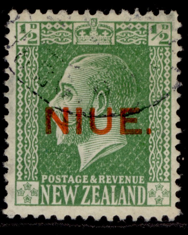 NEW ZEALAND - Niue GV SG23, ½d green, FINE USED.