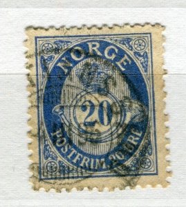 NORWAY; 1890-93 early 'ore' issue fine used Shade of 20ore. value