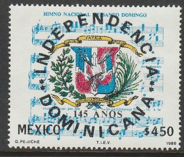 MEXICO 1605, DOMINICAN REPUBLIC, 145th ANNIVERSARY. MINT, NH.  F-VF