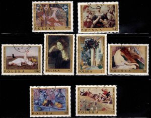 Poland Scott 1675-1682 Used set of Art stamp set 1669 typical cancels