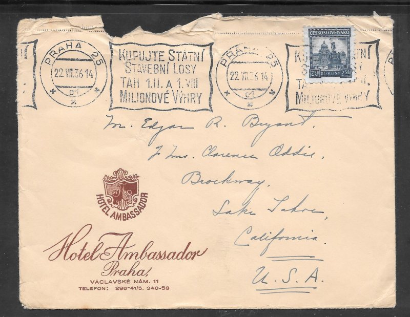 Czechoslovakia #164 on Cover (12948)