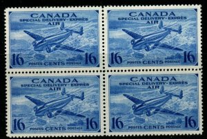 CANADA SGS13 1942 16c ULTRAMARINE BLOCK OF 4 MNH