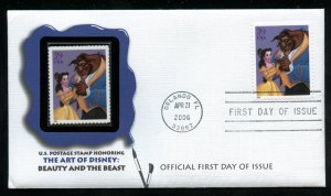 US 4027 Art of Disney, Beauty & The Beast UA Fleetwood cachet FDC combo