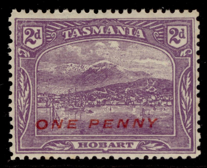 AUSTRALIA - Tasmania GV SG260, 1d on 2d bright violet, NH MINT.