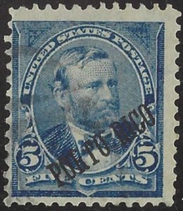 U.S. Scott # 212, 1899, PORTO Rico overprint, 36°, Watermark 191, U, NG, OC, PH
