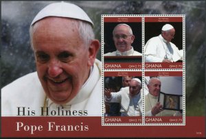 Ghana 2014 MNH His Holiness Pope Francis 4v M/S II Popes Catholic Church