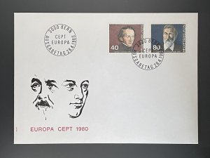 Helvetia 1980 Europa CEPT FDC Ersttagsbrief