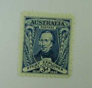 1930 Australia  SC #105  STURT EXPLORER Centenary   3D  MH stamp