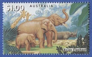 AUSTRALIA  1994 Sc 1389  $1 Endangered Elephants Mint NH VF