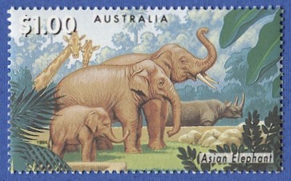 AUSTRALIA  1994 Sc 1389  $1 Endangered Elephants Mint NH VF