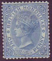 British Honduras SC#13 (SG#17) Victoria 1d  perf 14 M no gum