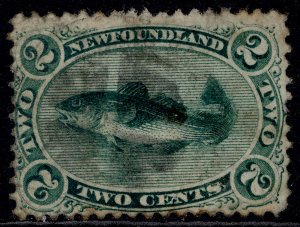 CANADA - Newfoundland QV SG31, 2c bluish green, USED. Cat £50.