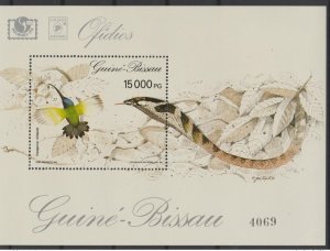 1994 Guinea-Bissau Mi. Bl. 294 Snake Snake Bird Bird MNH-