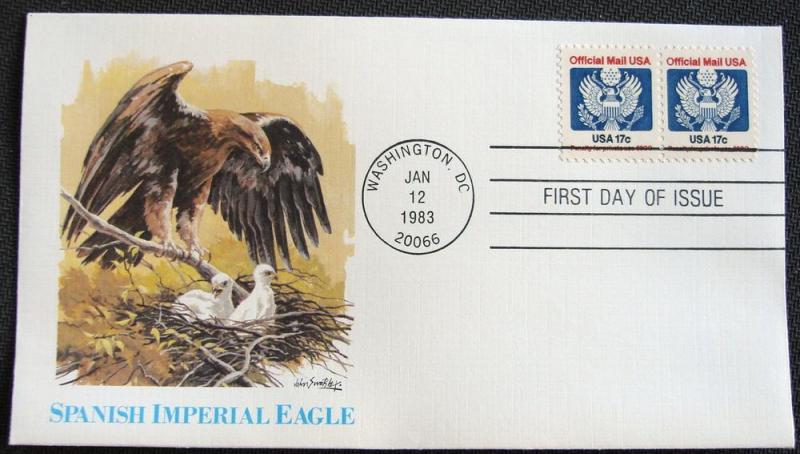 US #O130 Official Pair (Fleetwood) U/A Cachet L10