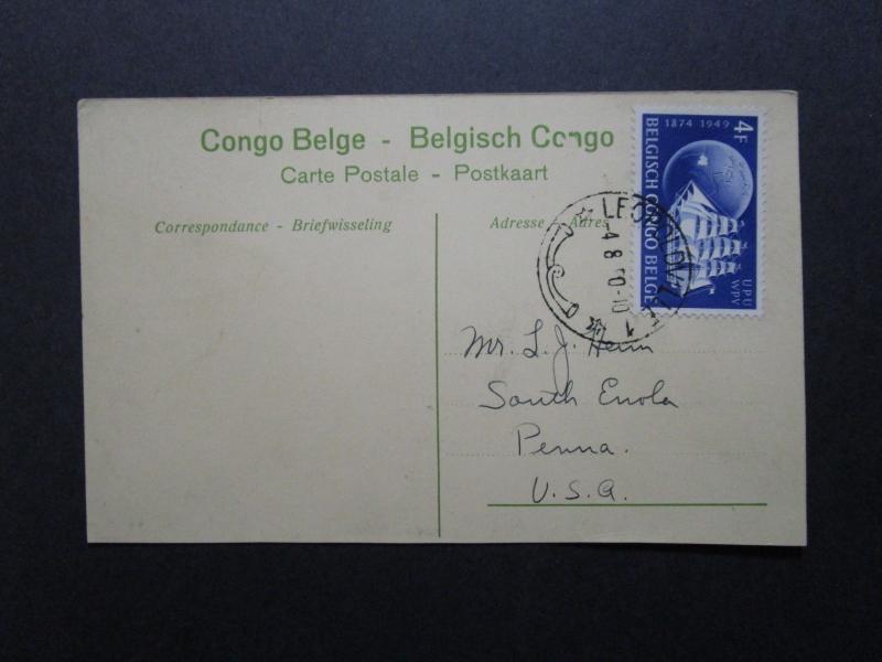 Belgian Congo 1950 Postcard to USA - Z7581