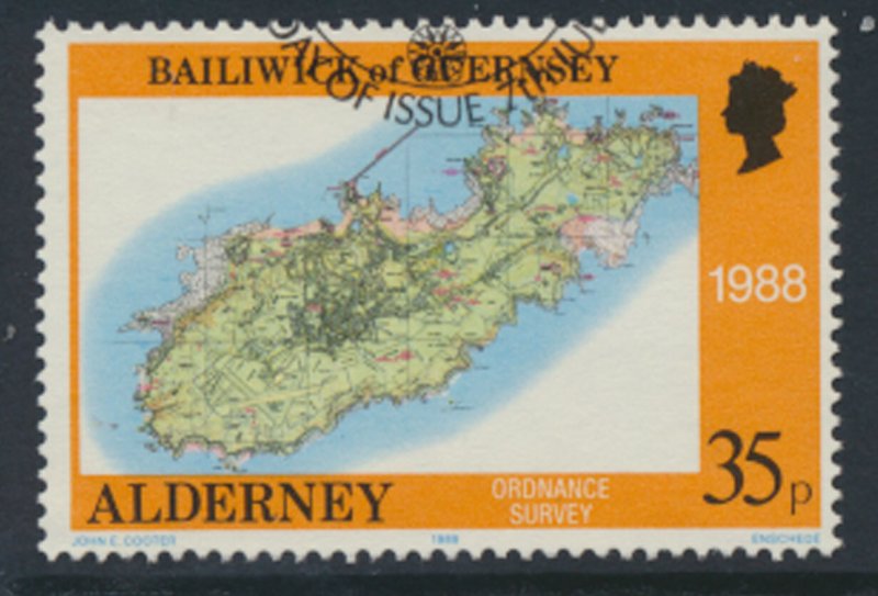 Alderney  SG A41  SC# 41   Bastides Maps Used First Day Cancel - as per scan