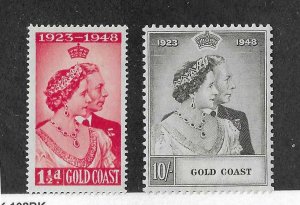 Gold Coast Sc #142-143   Silver Wedding set of 2 LH VF