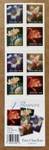 3454-3457e “4 FLOWERS” Booklet Pane of 20 US Non-denominated Stamps MNH 2000