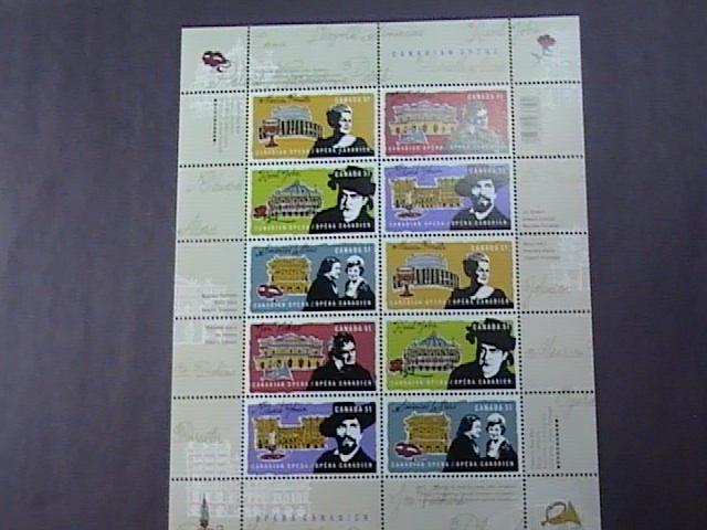 CANADA # 2182a(2178-2182)--MNH--SHEET OF 10--CANADIAN OPERA-- SINGERS--2006