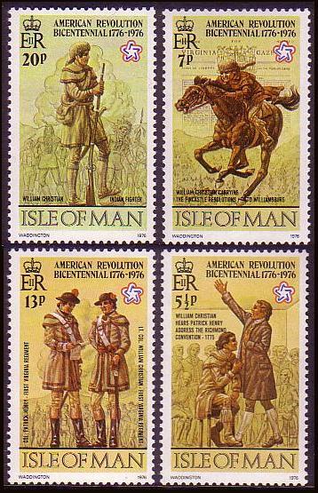 Isle of Man Bicentenary of American Revolution 4v SG#75-78 SC#78-81