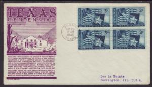 US 938 Texas B/4 1945 Anderson Typed FDC