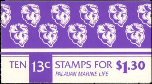 Palau #13a, Complete Set, Unexploded Booklet, 1983-1984, Marine Life, Never H...
