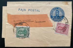 1930s Argentina Postal Stationery Wrapper Cover To Stuttgart Germany