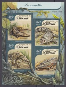 2016 Djibouti 834-837KL Reptiles / Crocodiles 12,00 €